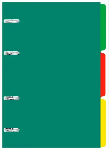 Тетрадь на кольцах с разделителями Зеленый, 120 листов, клетка Тетрадь на кольцах с разделителями Зеленый, 120 листов, клетка обложка книги