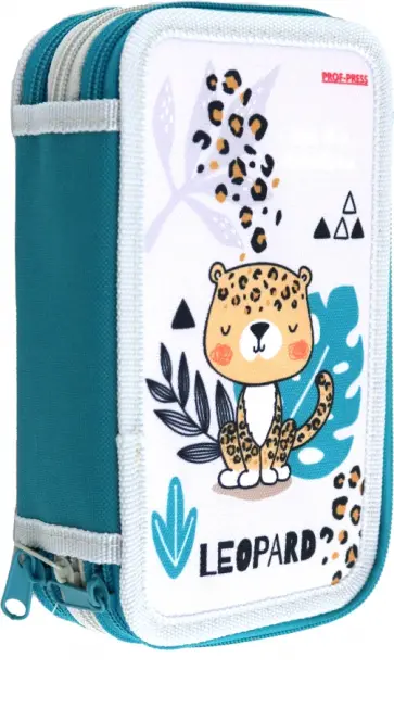Пеналы Леопард мечтатель, 3 отделения обложка книги