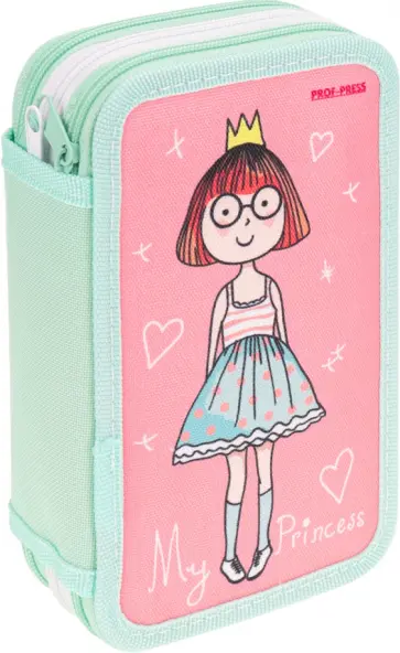 Пеналы Юная принцесса-2, 3 отделения обложка книги