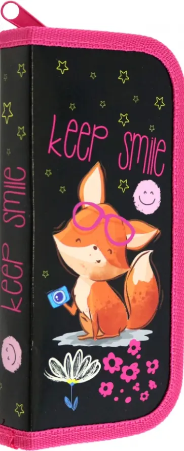 Пенал Селфи лисички, 1 отделение обложка книги