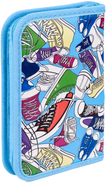 Пенал Кеды, синий, 1 отделение обложка книги