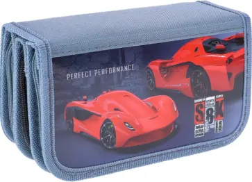 Пенал Невероятный гиперкар, 3 отделения обложка книги