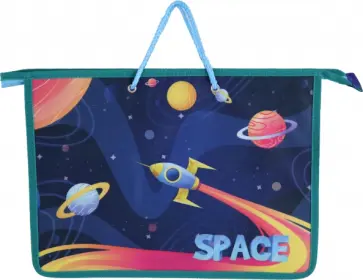 Папка Космос и ракета-1, на шнурках, А4 обложка книги