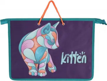 Папка Яркая кошечка, на шнурках, А4 обложка книги