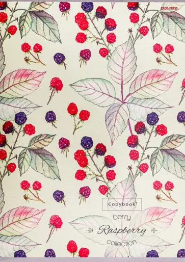 Тетрадь для конспектов Узор с ягодами, А4, 96 листов, клетка обложка книги