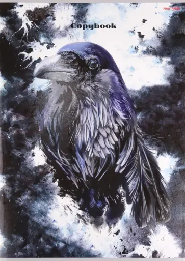 Тетрадь для конспектов Ворон на сером, А4, 96 листов, клетка обложка книги