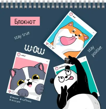 Блокнот Селфи, 60 листов, клетка обложка книги