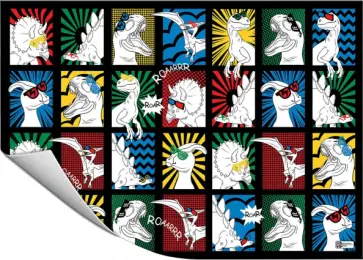 Пленка цветная для уроков труда Дино-комикс обложка книги