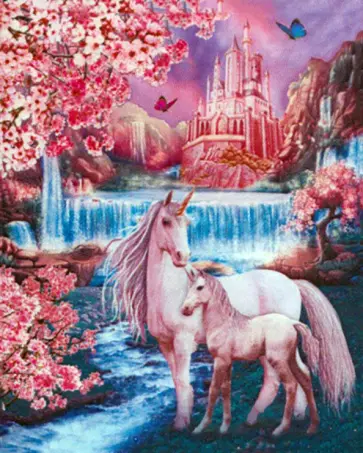 Алмазная мозаика с полным заполнением Сказочные единороги обложка книги