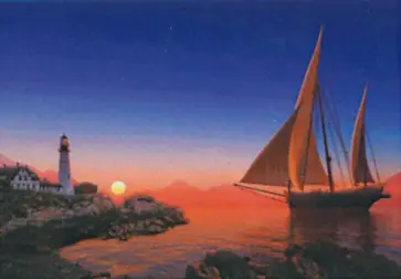 Алмазная мозаика со светящимися стразами Парусник обложка книги