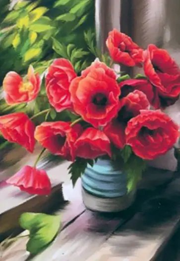 Алмазная мозаика с полным заполнением Маки обложка книги