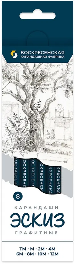 Набор карандашей чернографитных, заточенных, 8 штук, в ассортименте обложка книги