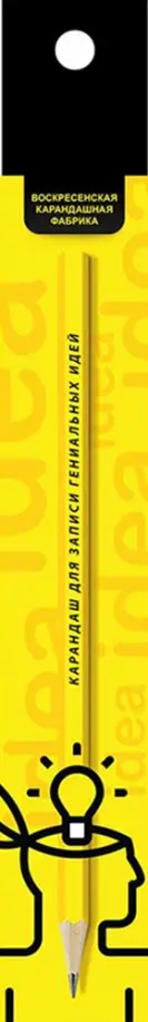 Карандаш чернографитный, заточенный Для записи гениальных идей, HB Карандаш чернографитный, заточенный Для записи гениальных идей, HB обложка книги