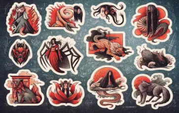 Наклейки Японский фольклор Наклейки Японский фольклор обложка книги