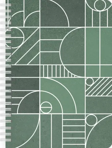 Блокнот Зеленая геометрия, А5, 83 листа, точка обложка книги