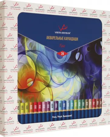 Карандаши акварельные, заточенные Fine, 24 цвета обложка книги