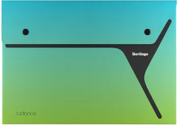 Папка-конверт на 2-х кнопках Radiance. Голубой/зеленый градиент, А4 обложка книги