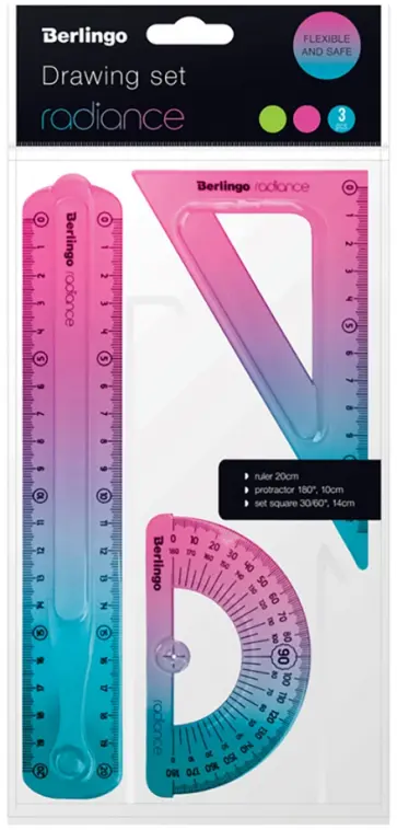 Набор чертежный Radiance. Розовый/голубой градиент, 3 предмета обложка книги