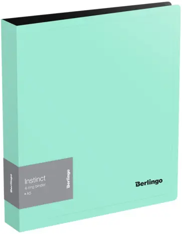 Папка на 4-х кольцах Instinct. Мятная, А5 обложка книги