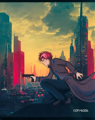 Тетрадь Анимэ и мегаполис, 48 листов, клетка, в ассортименте обложка книги