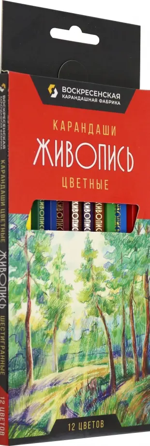 Карандаши цветные Живопись, 12 цветов Карандаши цветные Живопись, 12 цветов обложка книги