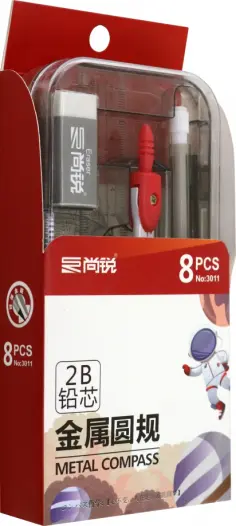 Готовальня, 8 предметов, в ассортименте обложка книги