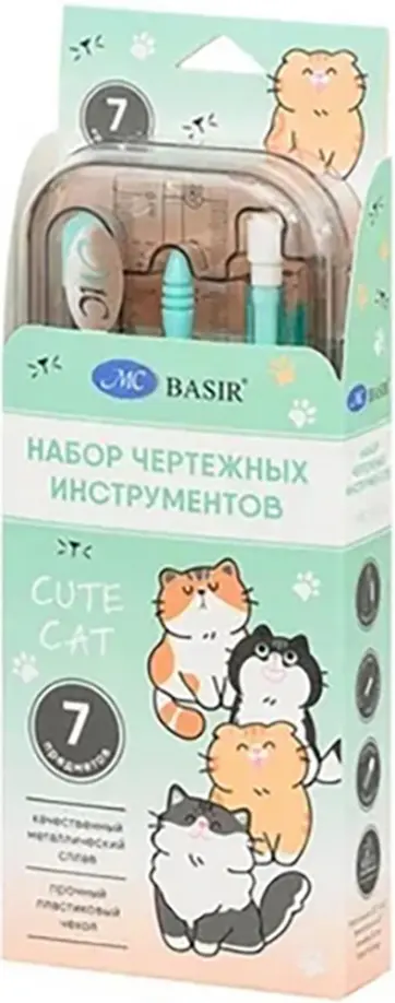Готовальня Кошки, 7 предметов, в ассортименте Готовальня Кошки, 7 предметов, в ассортименте обложка книги