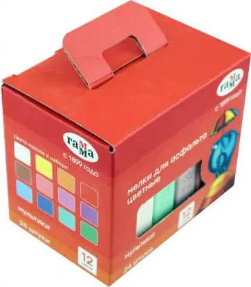 Мелки для асфальта цветные Мультики, 24 штуки обложка книги