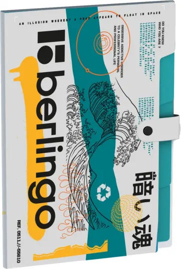 Папка на кнопке Glyph, 5 отделений обложка книги