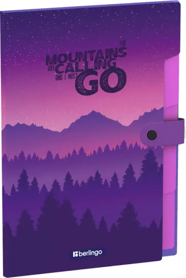 Папка на кнопке Scenic, 5 отделений обложка книги