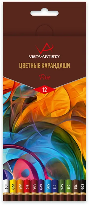 Карандаши цветные Fine, 12 цветов Карандаши цветные Fine, 12 цветов обложка книги