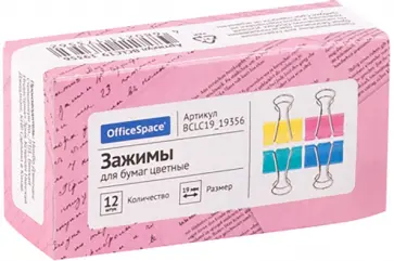 Зажимы для бумаг, цветные, 19 мм, 12 штук Зажимы для бумаг, цветные, 19 мм, 12 штук обложка книги