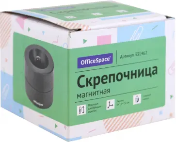 Скрепочница магнитная, черная Скрепочница магнитная, черная обложка книги