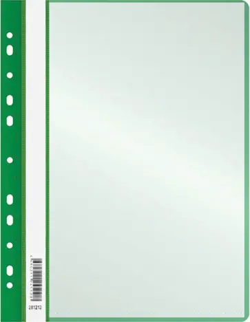 Папка-скоросшиватель, зеленая, 10 вкладышей обложка книги