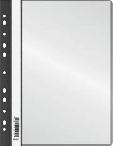 Папка-скоросшиватель, черная, 10 вкладышей обложка книги