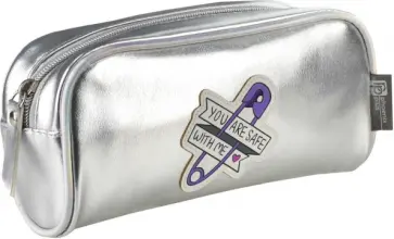 Пенал школьный Металлик, серебристый обложка книги