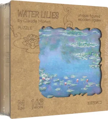 Деревянный пазл с двухслойной крышкой Водяные лилии, 163 детали обложка книги