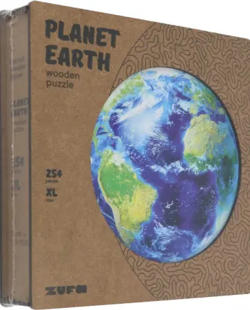 Деревянный пазл с двухслойной крышкой Планета Земля, 254 детали обложка книги