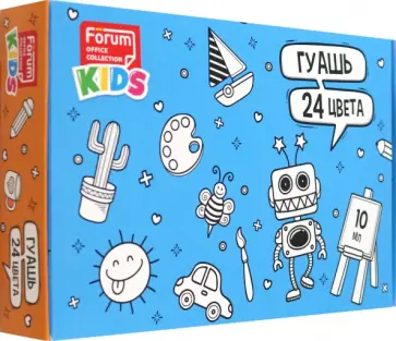 Гуашь Kids, 10 мл, 24 цвета обложка книги