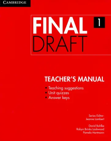 Bohlke, Brinks - Final Draft. Level 1. Teacher's Manual обложка книги