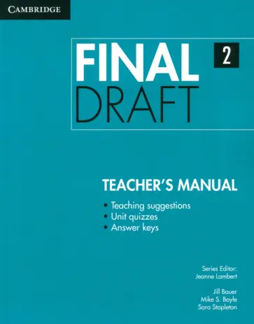Jill Bauer - Final Draft. Level 2. Teacher's Manual обложка книги