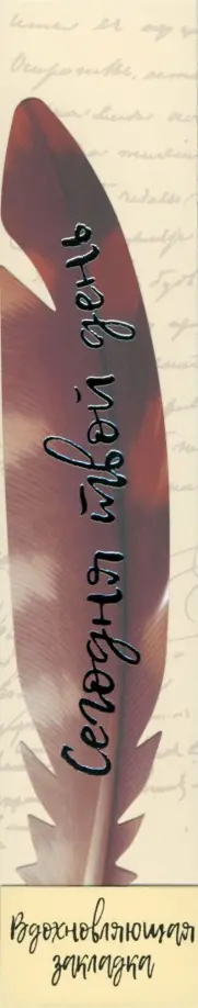 Перо закладка №16 Сегодня твой день обложка книги