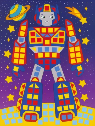 Разноцветная мозаика 3 в 1. Грузовичок. Ракета. Робот обложка книги