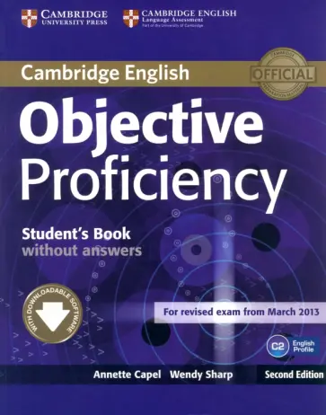 Capel, Sharp - Objective. Proficiency. 2nd Edition. Student's Book without Answers with Downloadable Software обложка книги