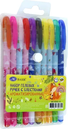 Набор гелевых ручек Лисята, 10 цветов обложка книги