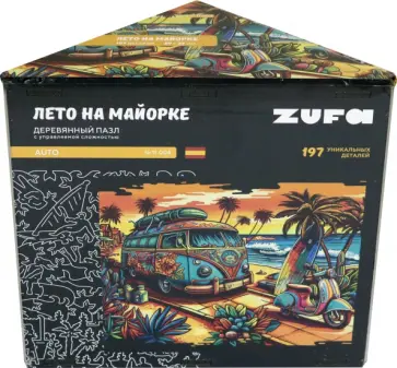 Деревянный фигурный пазл Лето на Майорке, 197 деталей обложка книги