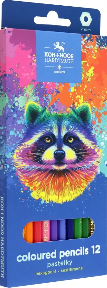Карандаши цветные Racoon, 12 цветов Карандаши цветные Racoon, 12 цветов обложка книги
