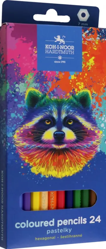 Карандаши цветные Racoon, 24 цвета обложка книги