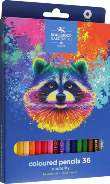 Карандаши цветные Racoon, 36 цветов обложка книги