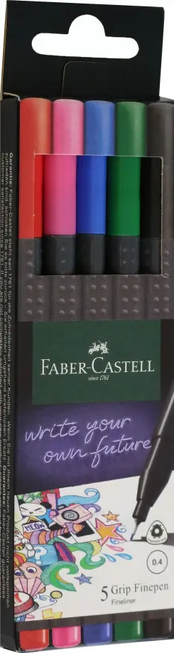 Набор ручек капилярных Grip Finepen, 5 цветов, базовые цвета Набор ручек капилярных Grip Finepen, 5 цветов, базовые цвета обложка книги